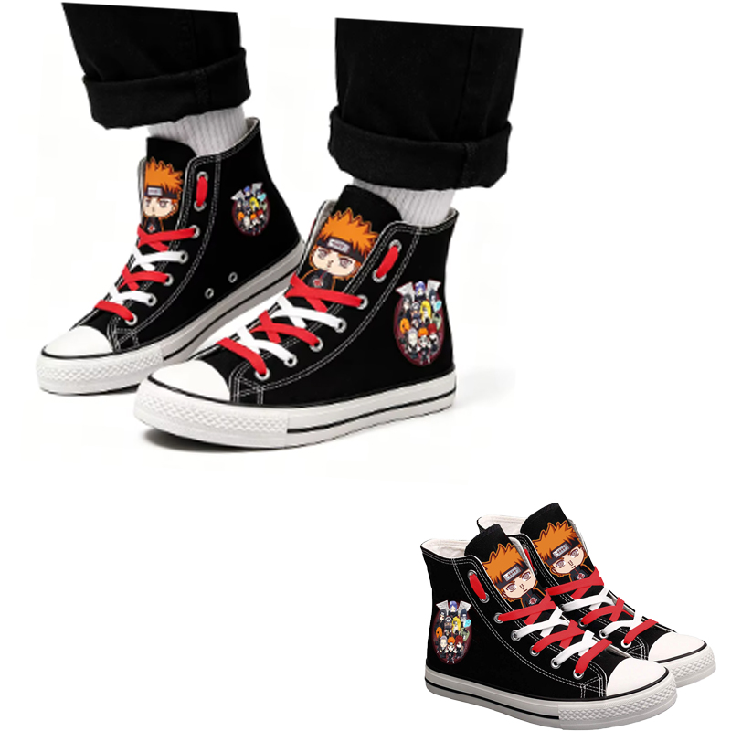 Anime Cosplay Couples Ideas - Naruto Uzumaki High-Top-Leinenschuhe für Herren und
