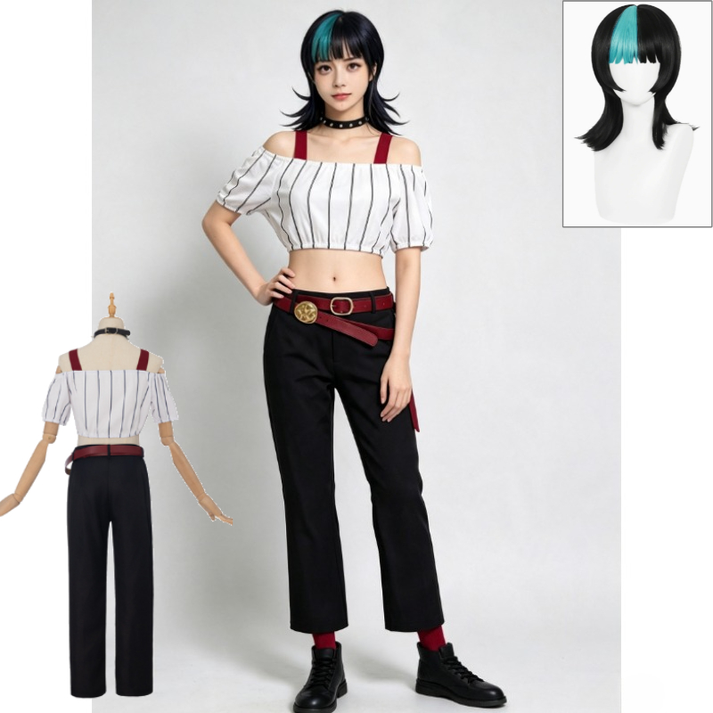 Anime Cosplay Jujutsu Kaisen - Kirara Jujutsu Kaisen Cosplay-Kostüm, schulterfreies Crop-Top,
