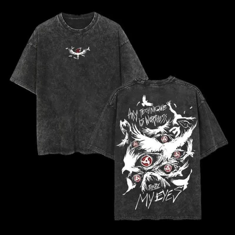 Anime Cosplay Quotes - Itachi Crow T-Shirt Naruto Herren Acid