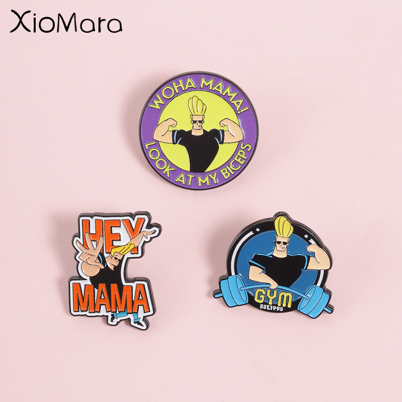 Anime Cosplay Quotes - Vintage Lustige Anime Muskelmann Emaille-Pins, Humorvolle