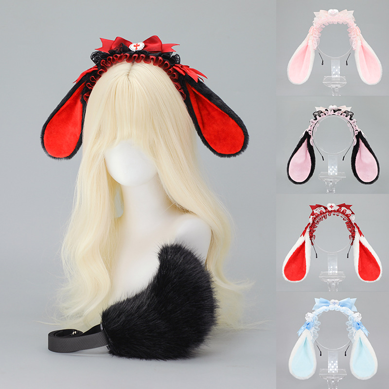Anime Cosplay Girl Photo - Lolita Kaninchen Ohr Stirnband Frau Mädchen