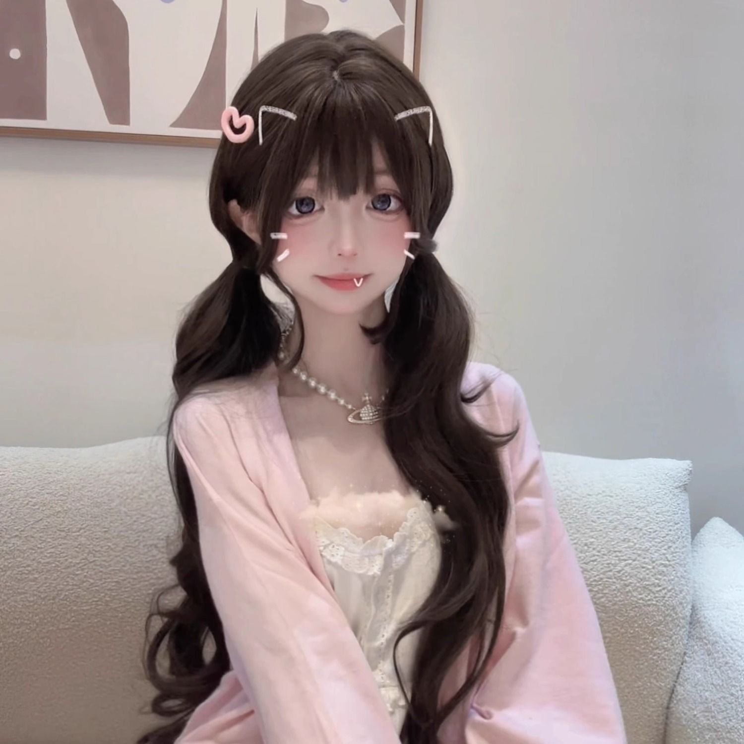 75cm Synthetische Lange Wellig – Anime Cosplay Girl Photo Bewertung und Preis