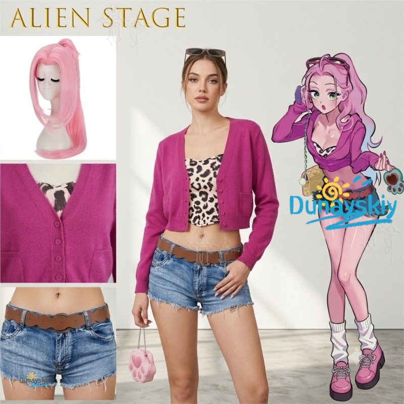 Heißes Mädchen-Outfit in Pink: – Anime Cosplay Girl Photo Bewertung und Preis